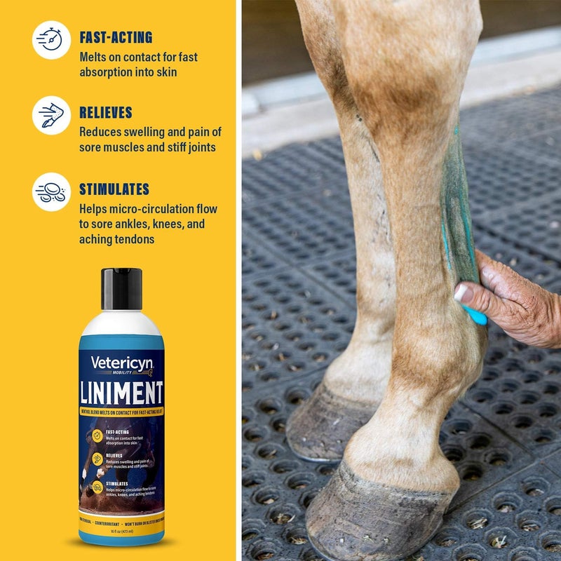 Vetericyn Mobility Equine Liniment for Fast-Acting Relief of Muscles and Joints – Menthol-Based Topical Analgesic for Horses – 16 Ounces - Image 3